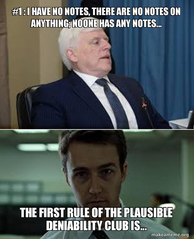 #1 : i have no notes, there are no notes on anything; noone has any ...