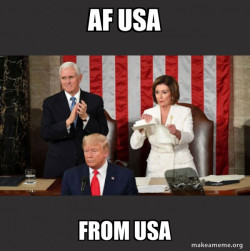Nancy Pelosi ripping Trump's speech up
