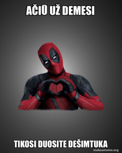 Deadpool Heart Hands