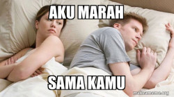 Couple thinking in bed