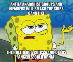 Antifa Anarchist groups and members will smash the Crips Gang like the Rollin 90s Crips Gang of Los Angeles, California