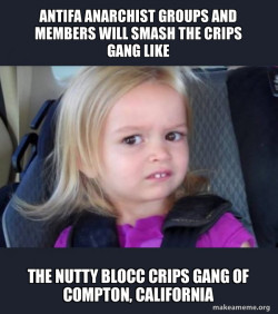 Antifa Anarchist groups and members will smash the Crips Gang like the Nutty Blocc Crips Gang of Compton, California