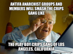 Antifa Anarchist groups and members will smash the Crips Gang like  the Play Boy Crips Gang of Los Angeles, California