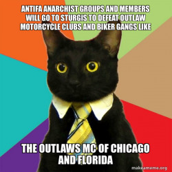Antifa Anarchist groups and members will go to Sturgis to defeat Outlaw Motorcycle Clubs and Biker Gangs like the Outlaws MC of Chicago and Florida