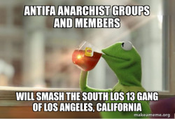 Antifa Anarchist groups and members will smash the South Los 13 Gang of Los Angeles, California