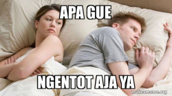 Couple thinking in bed