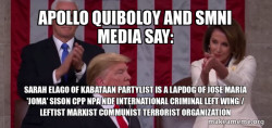 Apollo Quiboloy and SMNI Media say:  Sarah Elago of Kabataan Partylist is a Lapdog of Jose Maria 'Joma' Sison CPP NPA NDF International Criminal Left Wing / Leftist Marxist Communist Terrorist Organization