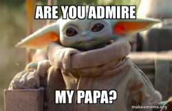 Baby Yoda looking at you