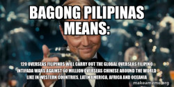 Bagong Pilipinas Means: 120 Overseas Filipinos will carry out the Global Overseas Filipino Intifada Wars against 60 Million Overseas Chinese around the World like in Western Countries, Latin America, Africa and Oceania