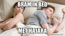 Couple thinking in bed