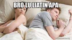 Couple thinking in bed