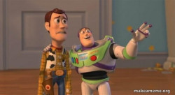 Buzz and Woody (Toy Story) idiot meme