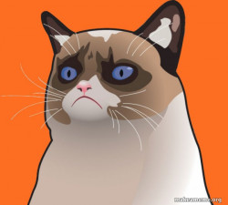 Cartoon Upset Cat
