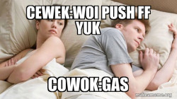 Couple thinking in bed