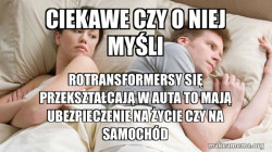 Couple thinking in bed
