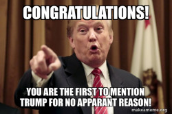 Mentioned Trump for no Reason
