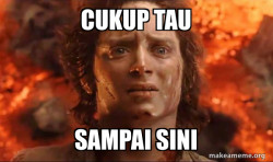Frodo it's over it's done