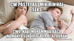 Couple thinking in bed