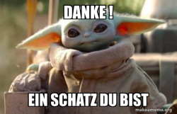 Baby Yoda looking at you