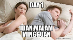 Couple thinking in bed