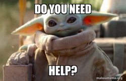Baby Yoda looking at you