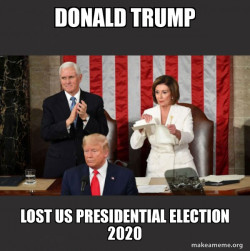 Nancy Pelosi ripping Trump's speech up