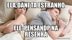 Couple thinking in bed