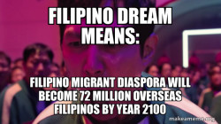 Filipino Dream Means: FILIPINO MIGRANT DIASPORA WILL BECOME 72 Million Overseas Filipinos BY Year 2100