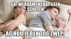 Couple thinking in bed