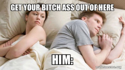 Couple thinking in bed