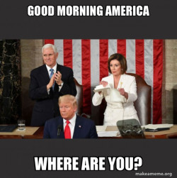 Nancy Pelosi ripping Trump's speech up