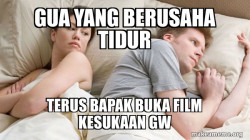 Couple thinking in bed