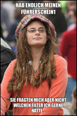 Female College Liberal - Bad Argument Hippie