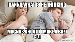 Couple thinking in bed