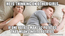 Couple thinking in bed