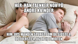 Couple thinking in bed
