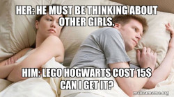 Couple thinking in bed