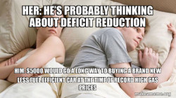 Couple thinking in bed