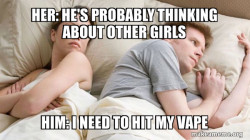 Couple thinking in bed
