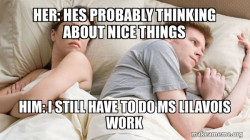 Couple thinking in bed