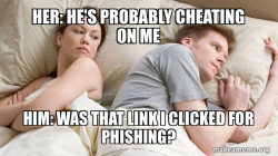Couple thinking in bed