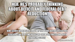 Couple thinking in bed