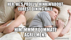 Couple thinking in bed