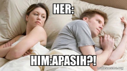 Couple thinking in bed