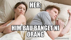 Couple thinking in bed