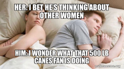 Couple thinking in bed