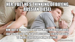 Couple thinking in bed