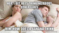 Couple thinking in bed