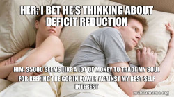 Couple thinking in bed
