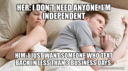 Couple thinking in bed